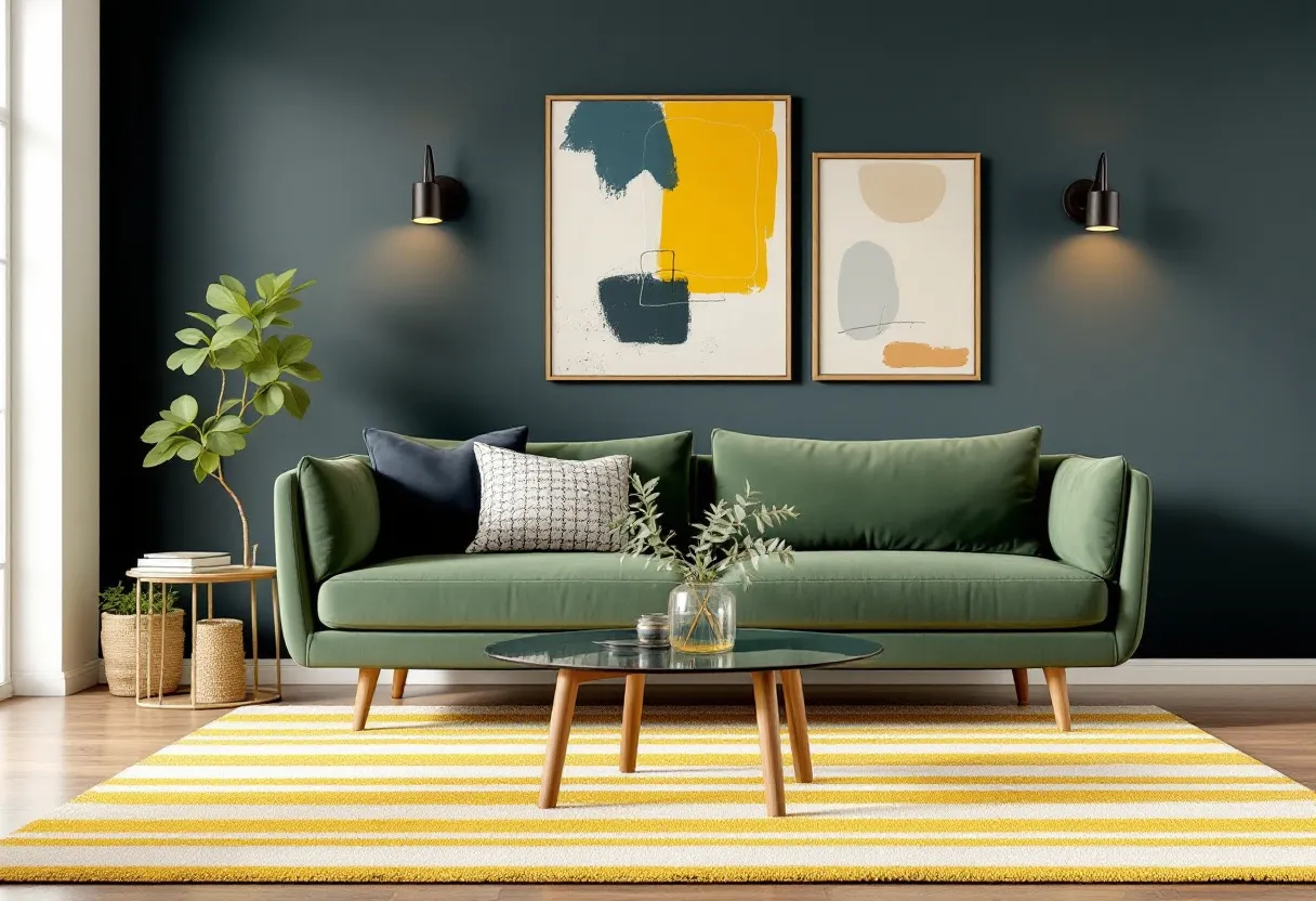 mid century modern living room